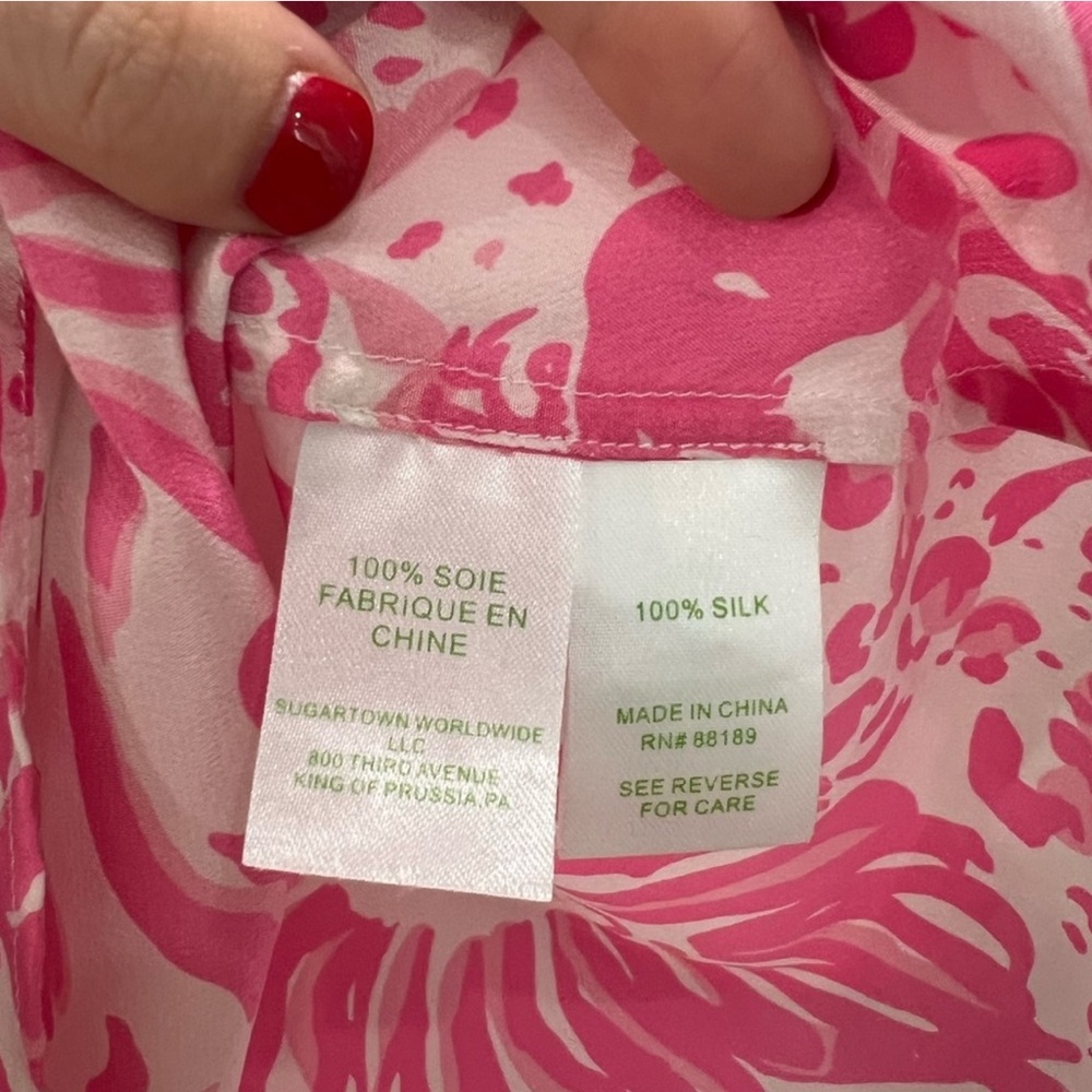 Lilly Pulitzer 100% silk blouse - size small - Picture 4 of 5